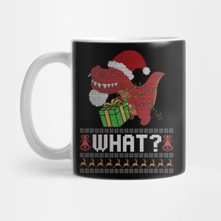 Funny Knitted Dinosaur What Humor Ugly Christmas Sweater Mug